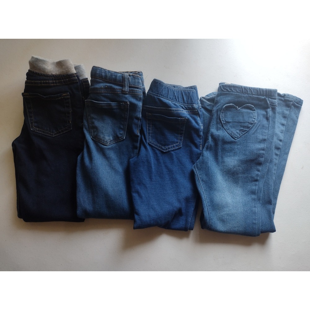 Girls Jeans Lot 4 Pairs Size 6 Skinny Flare Jeggings Blue